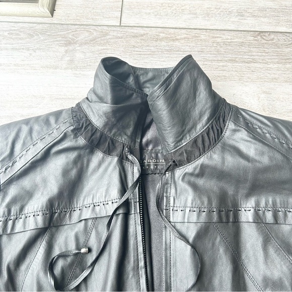 Bigardini Ruched Ruffles Leather Jacket - Picture 5 of 14